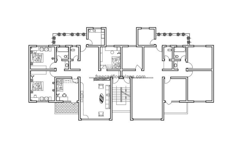 Apartments Autocad Plan 413201