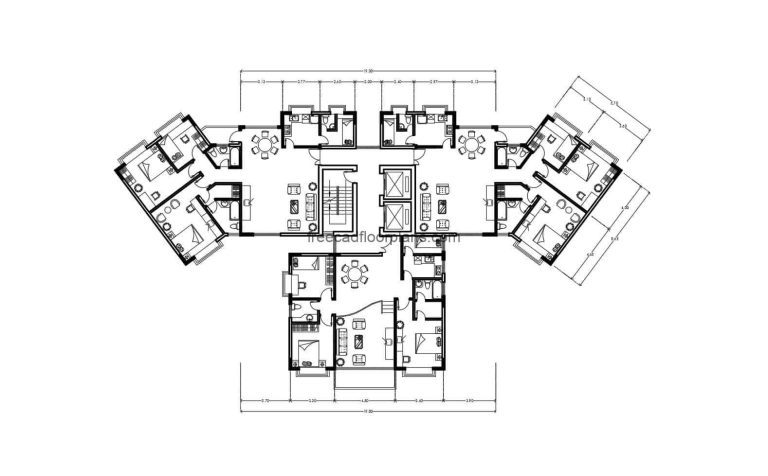 Apartments Autocad Plan 411203