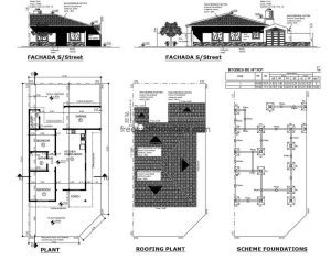 Distribution plan architectural project of country house, plans editable in autocad DWG