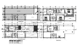 Two storey residence autocad architectural project dwg plan