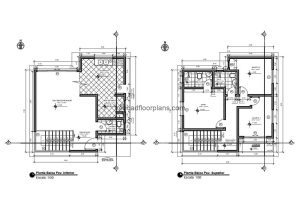 simple architectural plant of small house in DWG format