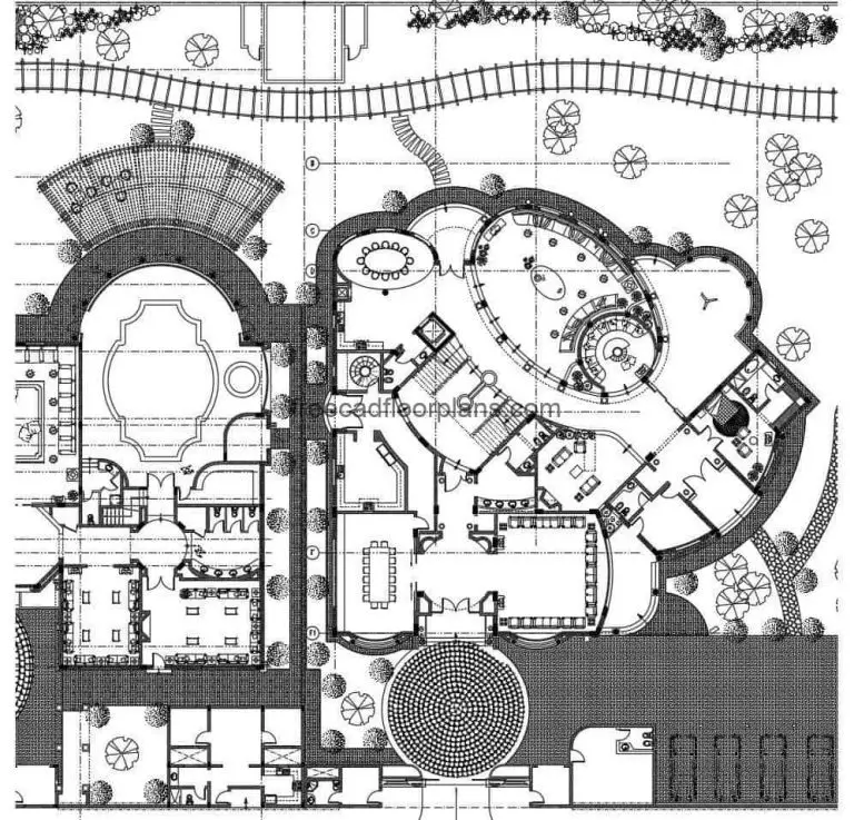 Clubhouse and Villas project Autocad Plan, 1806202