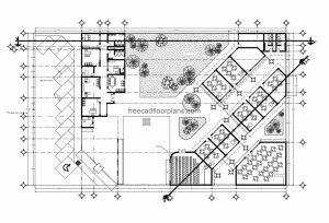 Complete preliminary project plans in DWG format for a single-level school, classrooms, green areas, offices and multipurpose rooms. The plans include an architectural plan, an overall plan, a dimensioned plan, elevations and technical construction detail plans.