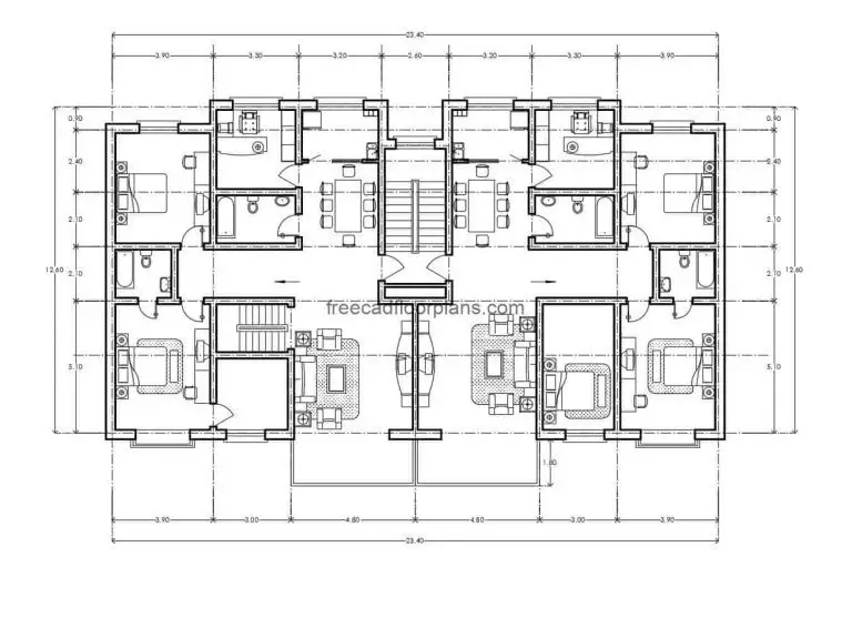 Residential Building Autocad Plan, 0507201
