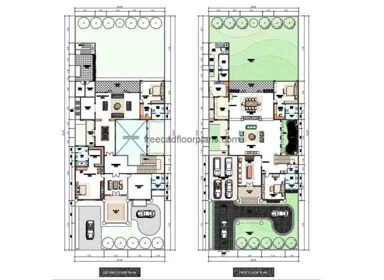 Free DWG file for download, two storey residence design