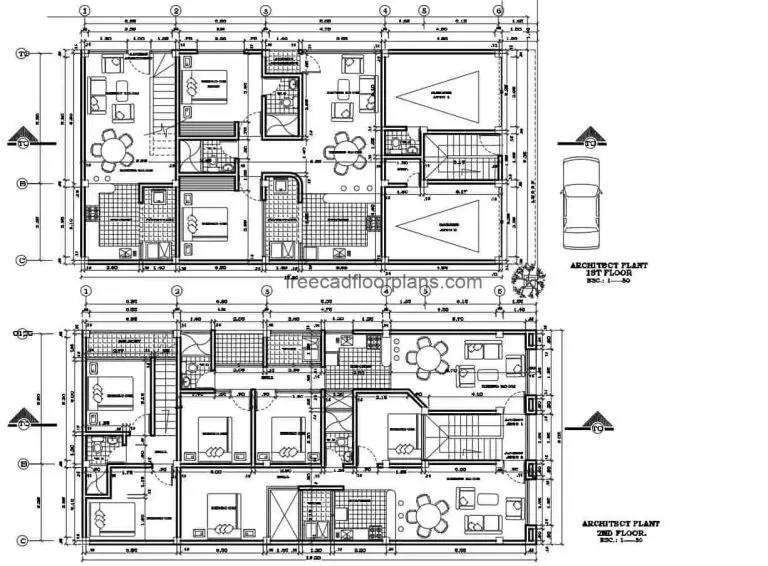 Residential family Housing Project Autocad Plan, 810202