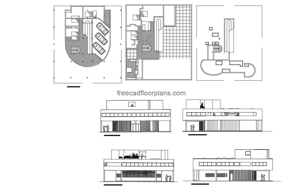 Villa Savoye AutoCAD Plan - Free Cad Floor Plans