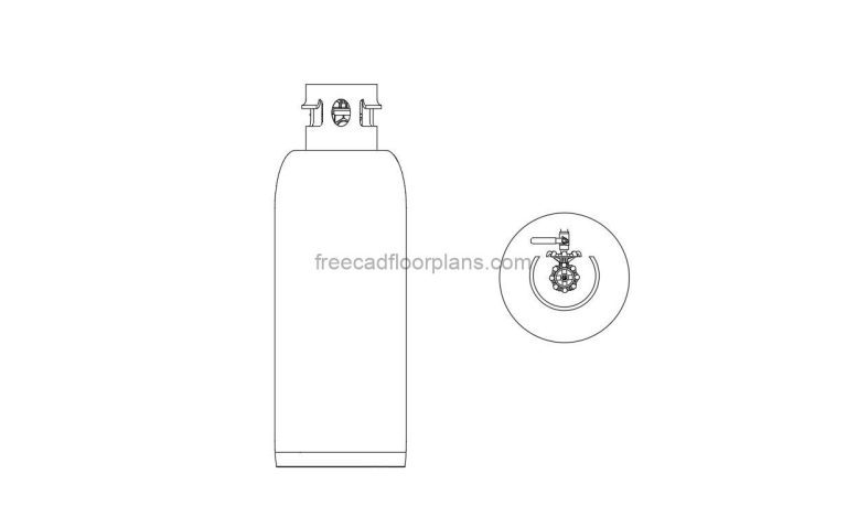 Kitchen Gas Cylinder 2D, AutoCAD Block