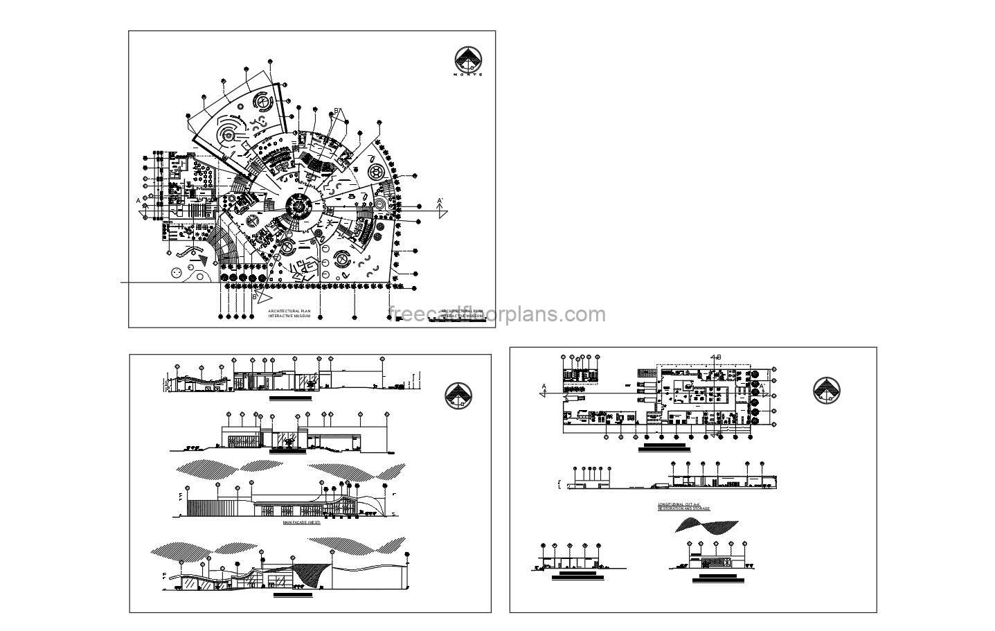 complete project of museum history and workshop, dwg Autocad format files for free download