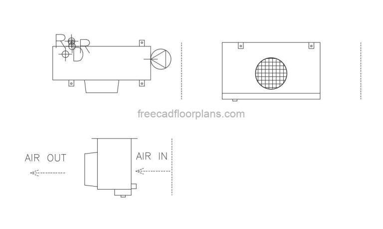 Evaporator Coil, Pland And Elevation AutoCAD Block