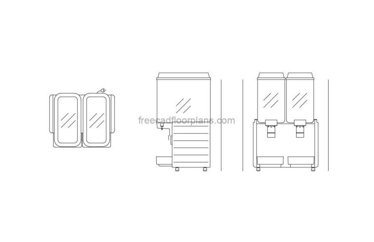 Juice Dispenser, 2D Drawing AutoCAD Block