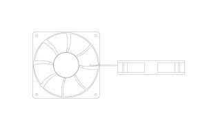 120 mm fan dwg drawing for free download autocad file all 2D views