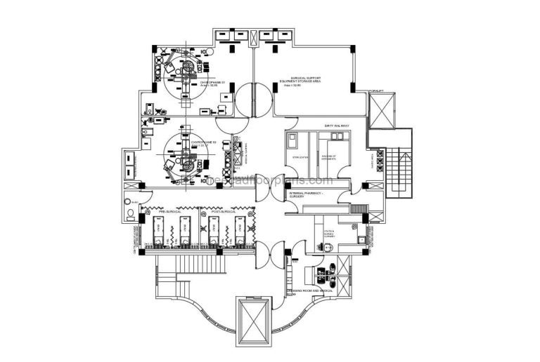 Surgery and Chiropractic Clinic Rooms, AutoCAD Plan