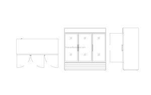 Refrigerated Display 3 Doors-Free AutoCAD drawing Block