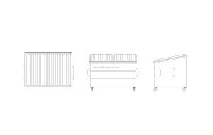 dwg drawing of free commercial bin for free download