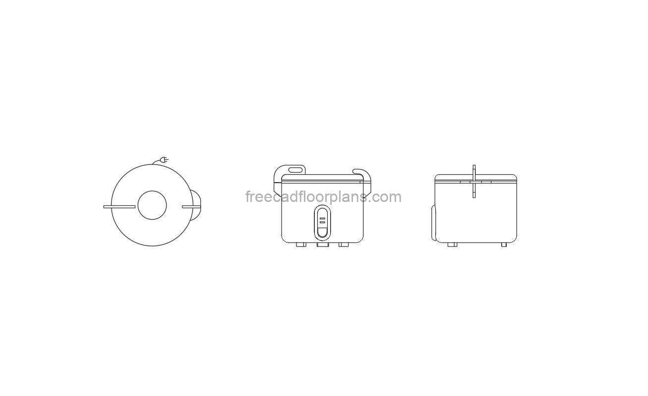 rice cooker autocad block for free download