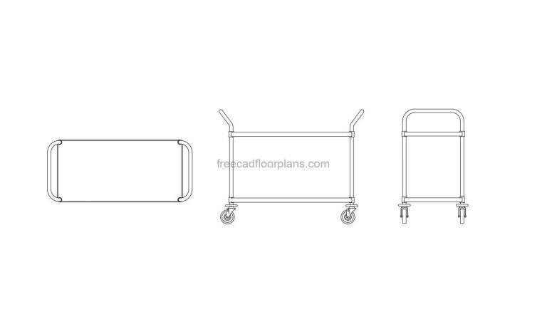 Trolley Table AutoCAD Block
