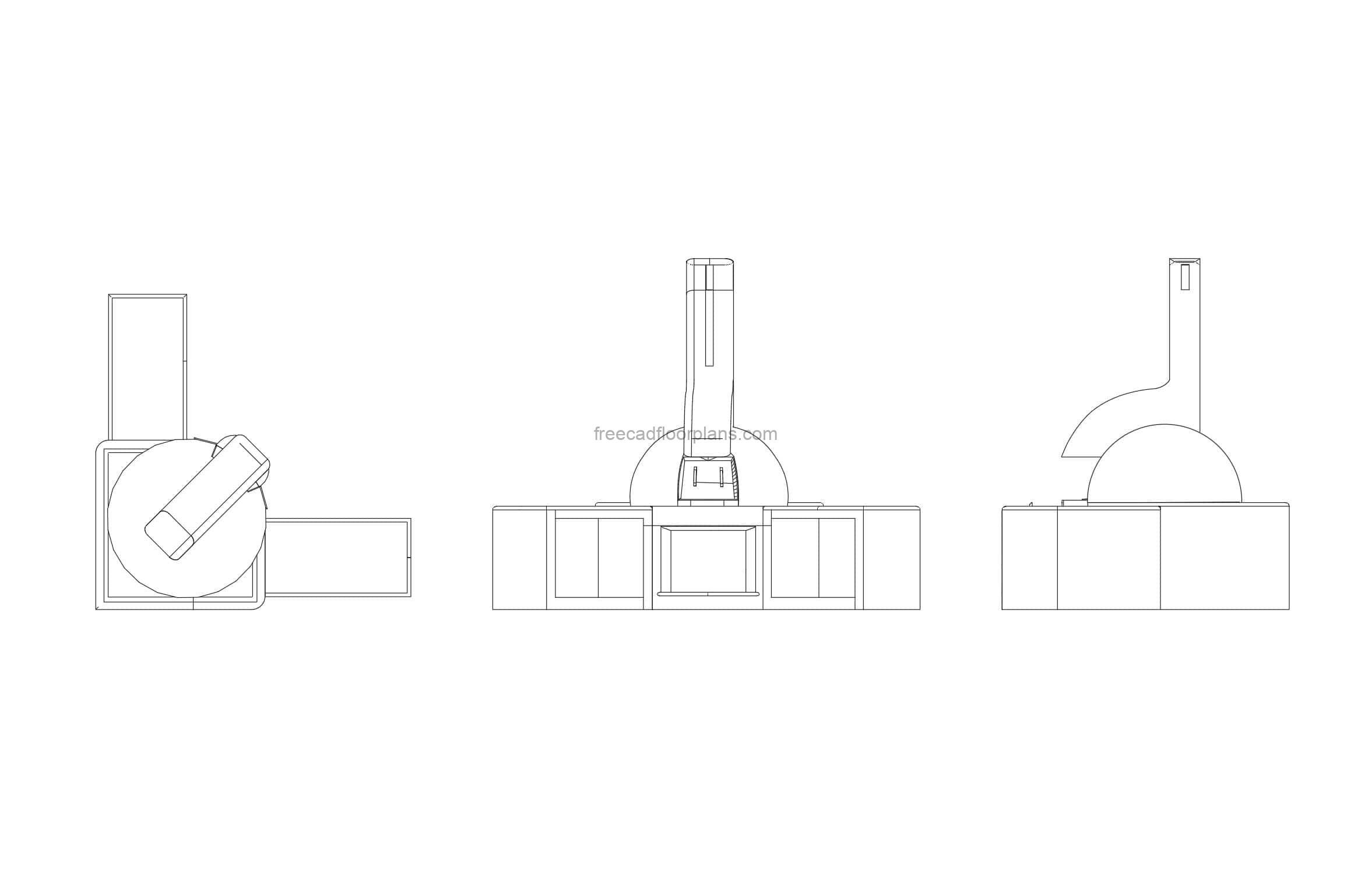 outdoor corner oven drawing in dwg format for free download