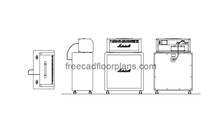 amplifier drawing in dwg format file for free download all 2d views