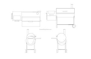 bbq smoker dwg drawing for free download