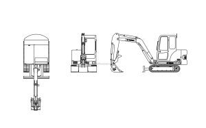 bobcat mini excavator drawing model CAD dwg format for free download block