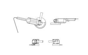 bosh angle grinder dwg CAD file drawing model for free download all 2d views