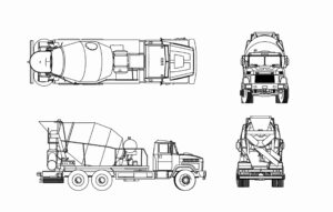 concrete mixer truck model drawing dwg cad format for free download