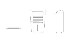 Dehumidifier drawing in different 2d views, dwg file for free download