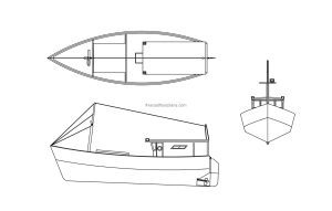 fishing boat drawing model in dgw format CAD file for free download