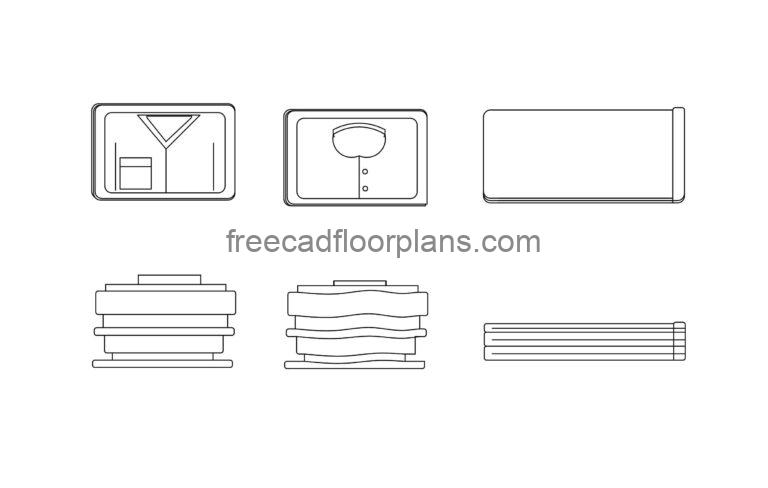 Folded Clothes-Plan And Elevation Views-Free AutoCAD Block
