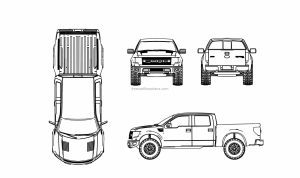 ford f-150 dwg drawing pickup truck for free download