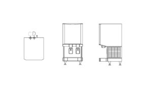 dwg cad drawing of an ice maker dispenser all 2d views free model