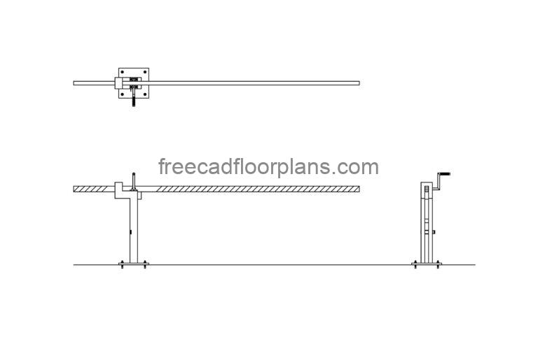 drawing cad block of a manual boom barrier dwg file for free download