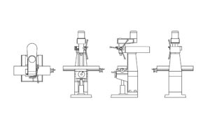 millin machine drawing in dwg CAD format all 2d views including plan, for free download