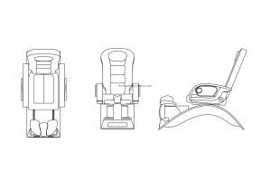 pedicure chair drawing model in dwg cad format for salon and spa blocks for free download