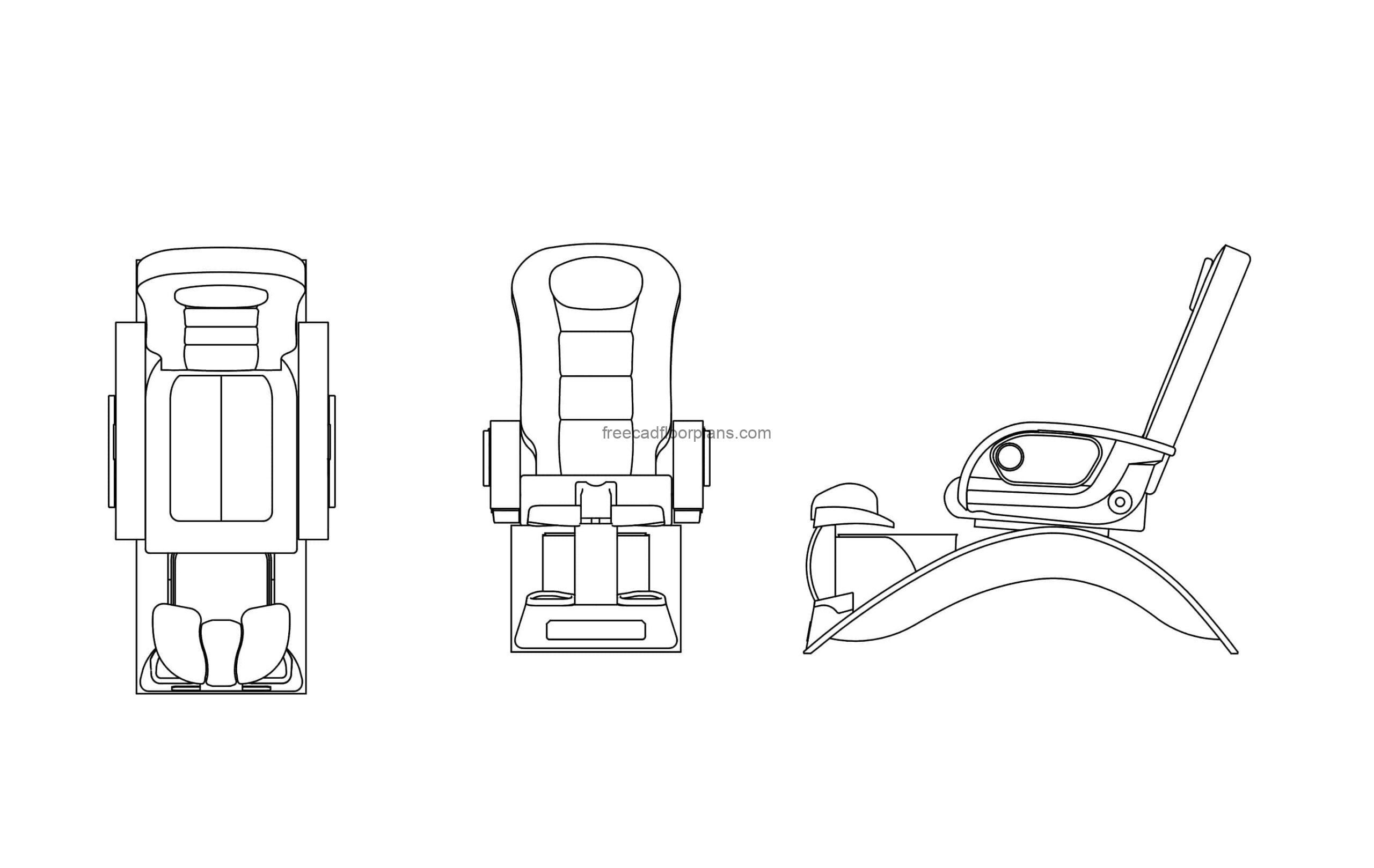 Pedicure Chair Free Cad Drawings