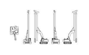 piling drill rig free dwg drawing all 2d views for free download