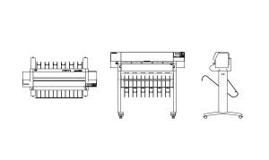 dwg drawing CAD of printer plotter for free download all 2d views
