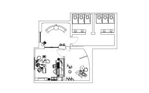 recording studio layout plan drawing in dwg cad format furnished floorplan for free download