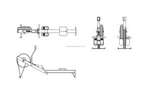 rowing machine drawing in dwg format all 2d views for free download