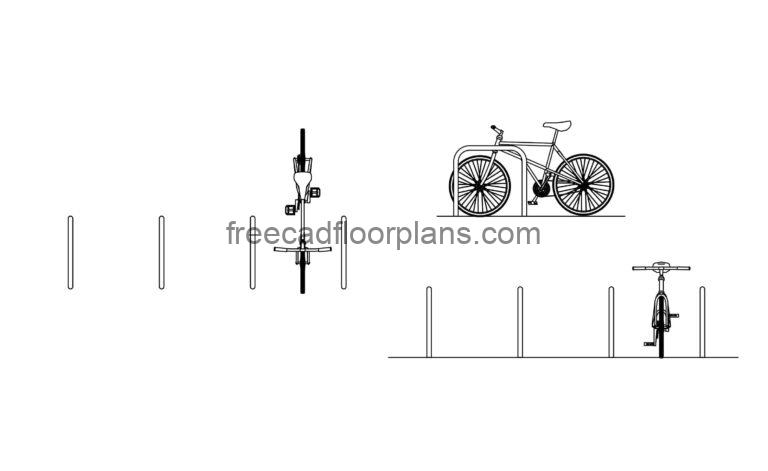 sheffield bike stand drawing cad block model in dwg format all 2d views for free download