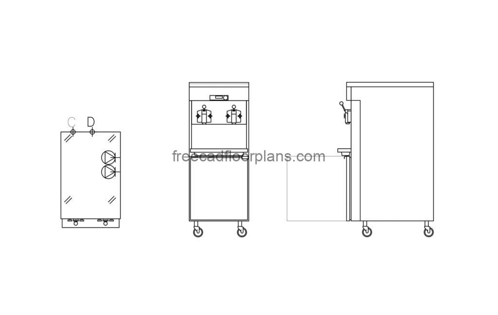 Soft Serve Ice Cream Machine - Free CAD Drawings