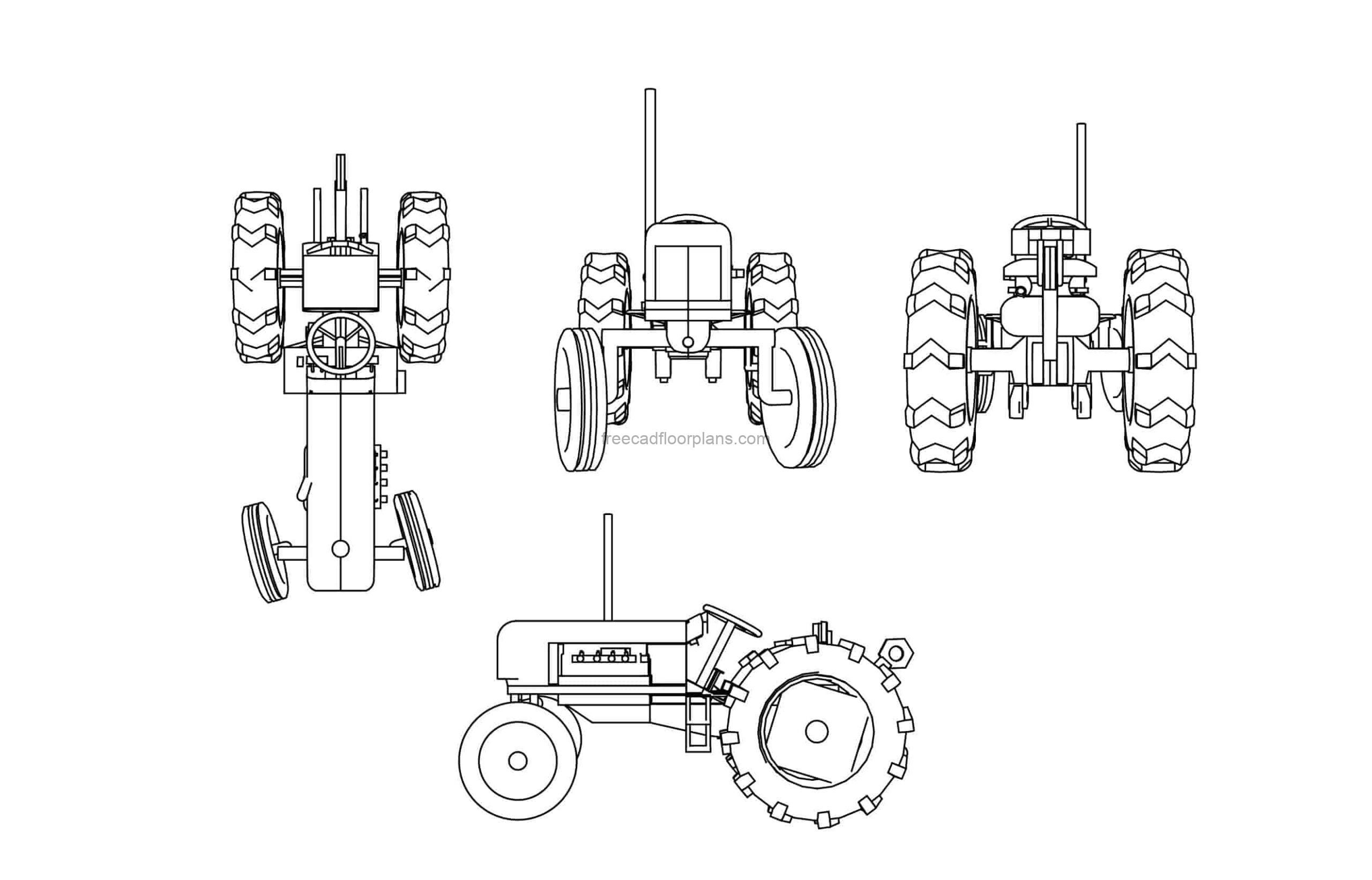 dwg tractor drawing free dwg download