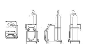 welding machine cart in dwg cad model drawing for free download