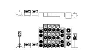 dwg cad block drawing of speakers amplifier file for free download