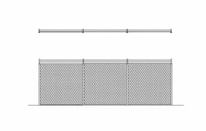 chain link fence cad block drawing plan and elevation file for free download