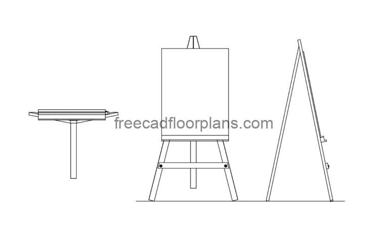 Easel Stand, Plan And Elevations