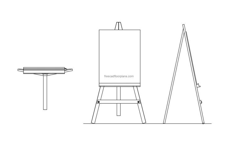 Easel Stand, Plan And Elevations