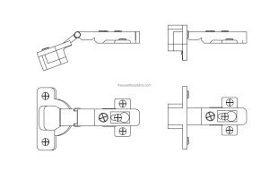 cad block drawing of a euro hinge drawing plan and elevation for free download