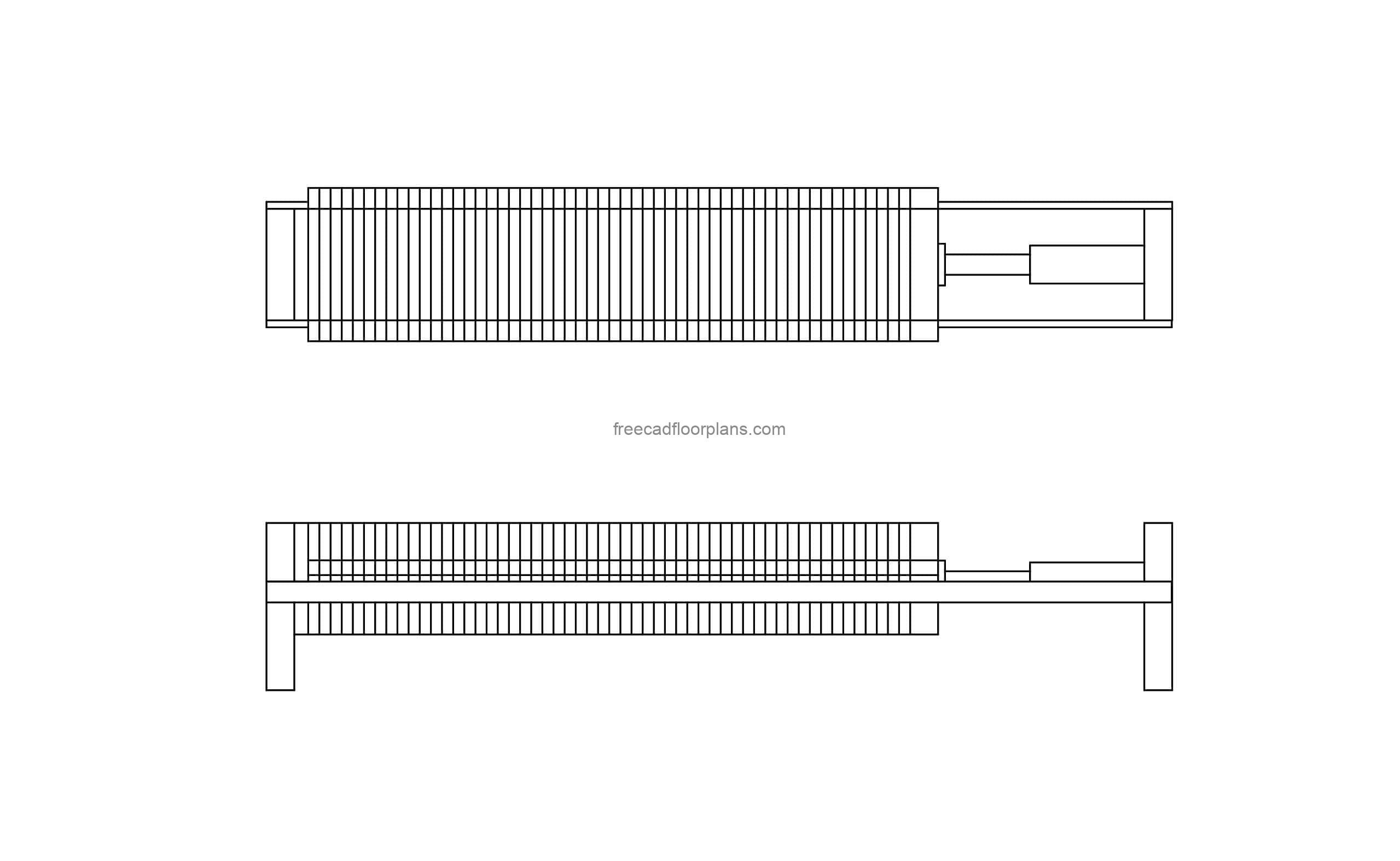 filter press cad block drawing in dwg format file for free download 2D views